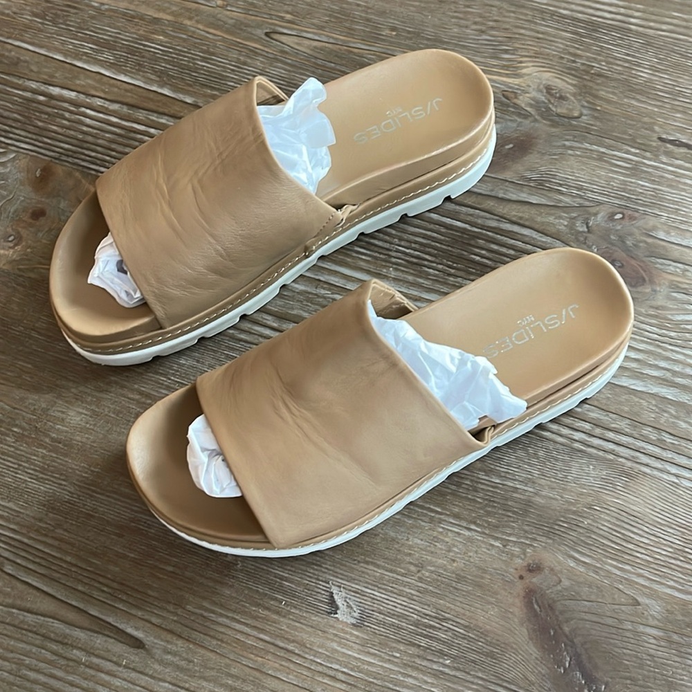 J/Slides, Sandals Tan/Camel Color, Size 8.5 - image 1